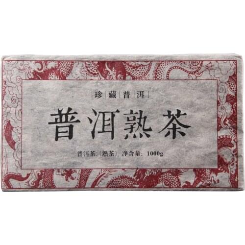 China Yunnan Treasure Pu'er Jujube Fragrant Ripe Tea One kilogram of tea bricks 1000g Green Food for Health Care