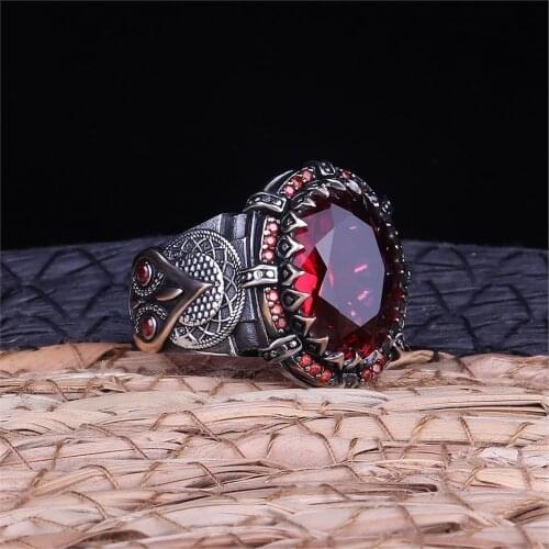 Red Zircon 925 Sterling 925 K Silver Ring