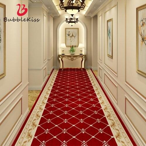 Bubble Kiss Floral Corridor Carpets European Style Hotel Room Aisle Floor Mats Home Living Room Decor Customized Hallway Rugs