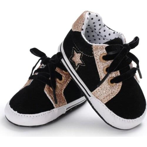 Baby Boys Girls Shoes Stars Love Heart Printed Infant First Walkers Soft Sole Anti-slip Shoes Sneakers Casual Shoes