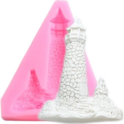 Lighthouse Cupcake Topper Fondant Mould Cake Decorating Tools Party Cake Border Silicone Mold Candy Resin Clay Chocolate Molds