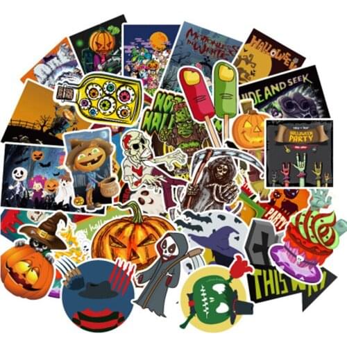 100Pcs Personality Halloween Graffiti Cartoon Series Stickers For Notebook PC Skateboard Bike Motorcycle DIY Toy Sticker F3