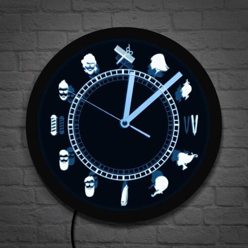 Barber Shop Vintage Design Illuminated Wall Clock Hairdresser Beauty Salon Atmosphere Lighted Clock LED Backlight Business Sign