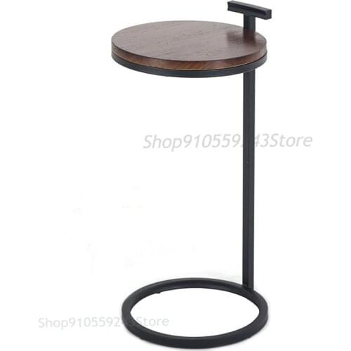 Nordic Solid Wood Black Walnut Sofa Side Table Round Small Coffee Table Bedside Mini Corner Several Color Telephone Table Modern