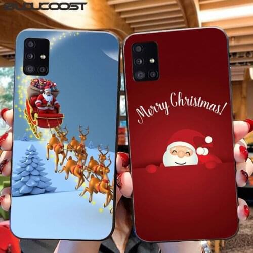 Riccu Christmas Cartoon Deer Phone Case For Samsung A10 20 30 40 50 70 10S 20S 2 Core C8 A30S A50S A7 8 9 2018 STAR