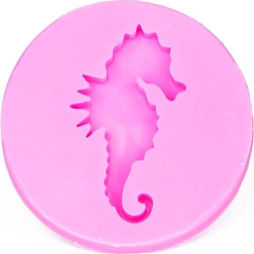Ocean Series Hippocampus Shaped kitchen gumpaste silicone rubber mould for mastic confectionery chocolate cake decoration F-1011