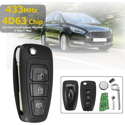 433MHz 3 Button Flip Folding Remote Key 4D63 Chip F021 Blade For Ford for Focus for Galaxy for Mondeo for S-Max 2010-2015