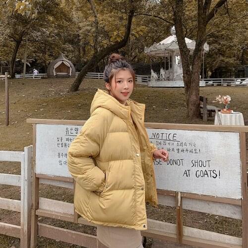 Warm Winter Jacket Woman Black Parka Sweet Preppy Style Thicked Loose Short Cotton Padded Jackets Coats Women Autumn Coat Fad