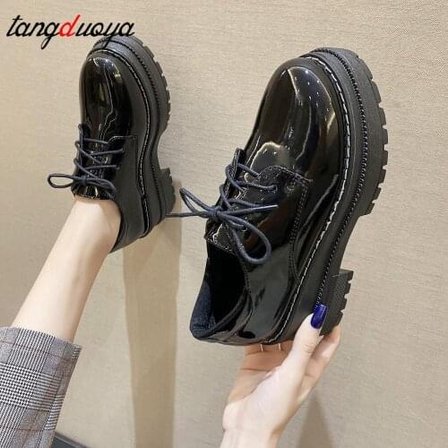 Lolita shoes Chunky heels Platform Shoes Women Casual Shoes Height Increase Ladies Thick Heel Leather Shoes Zapatos Mujer 2021