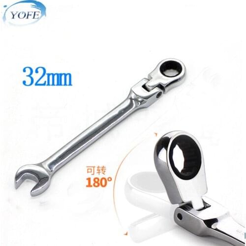 YOFE 32mm Mirror Polish Flexible Ratchet Wrench Hand tools Combination Spanner Key Set Multifunction Multi-function