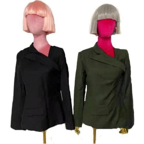 Yuerwang Women Blazer Irregular Vintage Black Womens Blazers Long Sleeve Asymmetry Casual Suit Coats Women 2021 New Fashion