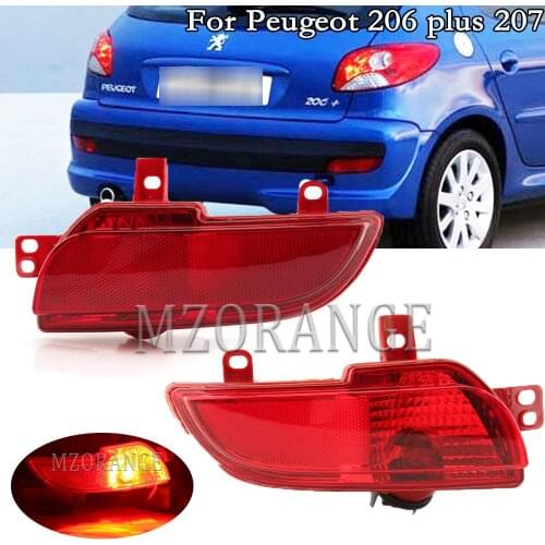 Rear Bumper Reflector Light For Peugeot 206 plus 207 Hatchback Sedan Tail Stop Brake Lights Car Accessories turn signal Fog Lamp
