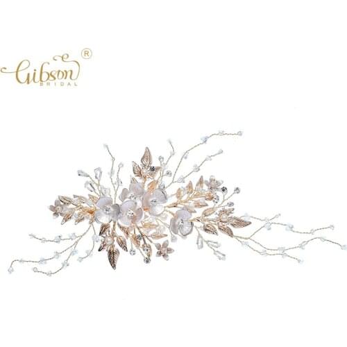 Wedding Dress Hair Side Clip Floral Leaf Headpiece Bridal Jewelry Hair Accessories Barrette New Design