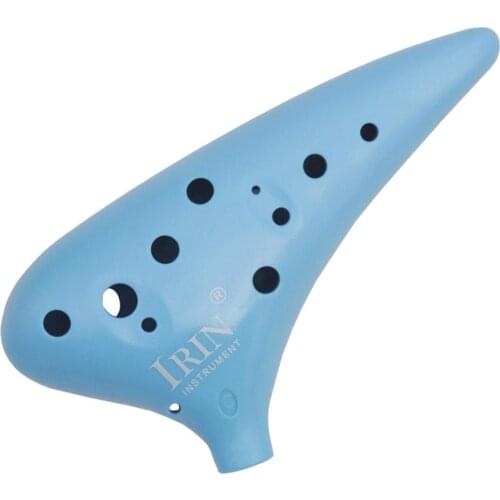 1 Set Crafted Blue 12 Hole C Key Ocarina with Storage Bags Strap Gift Decoration for Friends Kids Beginner