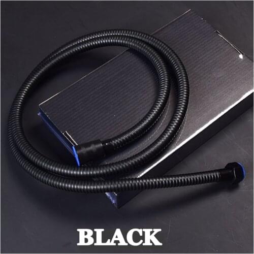 1m Black Stainless Steel Shower Pressure Hose Bathroom Silver Explosion-proof Tube Sprinkler Spray Hosepipe Shower Accessories