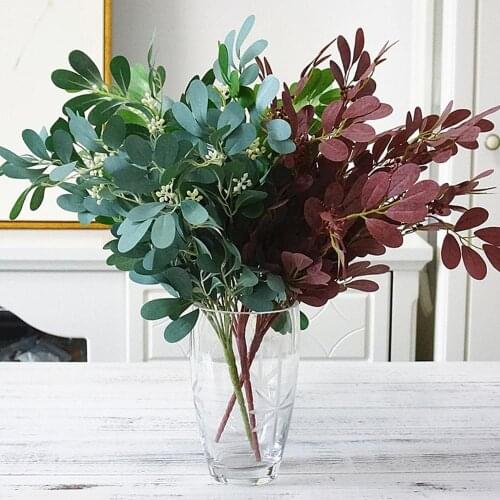 1Pc Artificial Jujube Leaf Foliage Plant Home Decor Plastic Fake Artificial Flowers Home Party Wedding Green Real Touch Decor