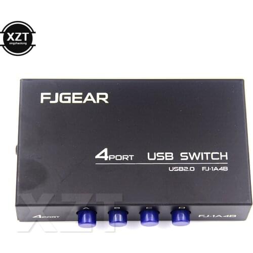 1PCS new 4 Ports Switcher USB 2.0 Selector Box Hub Sharing KVM Switch Adapter For PC Scanner