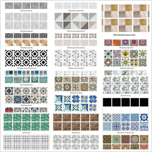 10pcs/lot 20x20cm 15x15cm Waterproof Tile Wall Stickers Mosaic Square Floor Decor Decal Mural DIY On Furniture Kitchen Bathroom