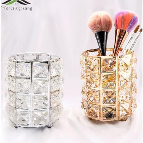 10PCS/LOT Candle/Pen Holders Makeup Brush Storage Box Flower Vase Cosmetic Storage Tube Crystal Signature Candelabrum GZT05302