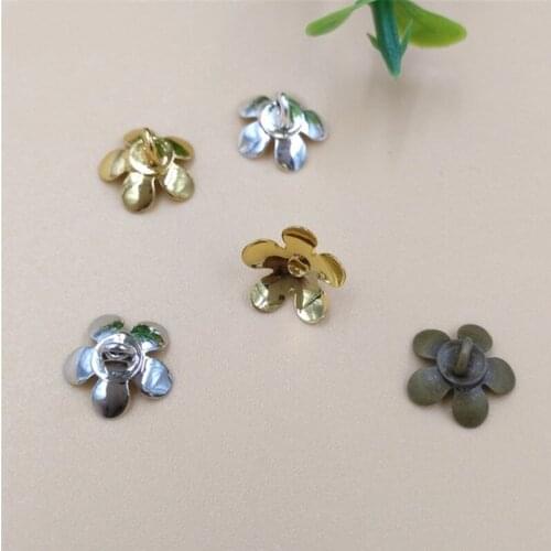 100 PCS 8mm Fashion Metal Copper Flower Bead Caps Connector Gold Silver Color Antique Bronze Plated Charm For Jewelry Making