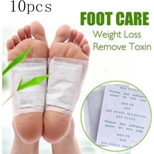 10x Kinoki Detox Foot Pads Patches Adhesive Sheets Body Toxins Feet Slimming Cleansing Herbal Feet Beauty Healthy Tools
