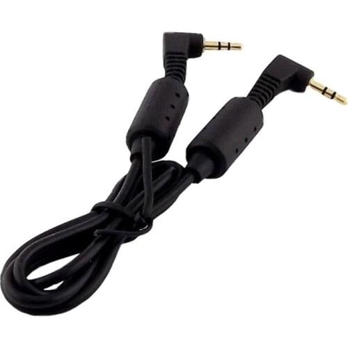 1x 60cm Gold Plated Connector 2.5mm 3 Pole Male to Male Plug Right Angle Stereo Headphone AUX Audio Extension Cable