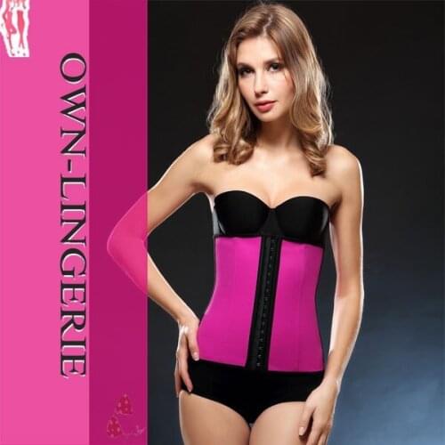 2015 very popular hot sale cheap latex shapers corset with 9steel bones 3 hooks in rose,black,blue,purpel colors free shipping