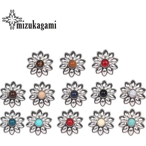 3pcs/lot 30MM Retro Zinc Alloy Charms Cherry Flowers Concho Button Pendant For DIY Jewelry Bags Accessories