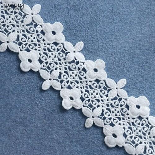 5yard 5.5cm white african lace fabric ribbon DIY flower cloth LACE accessories wedding decoration for home Water Soluble LACES