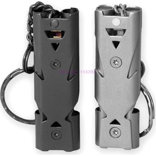 500pcs Outdoor Survival Whistle High Decibel Whistle Stainless Steel Keychain Cheerleading Emergency Multifunction Tools