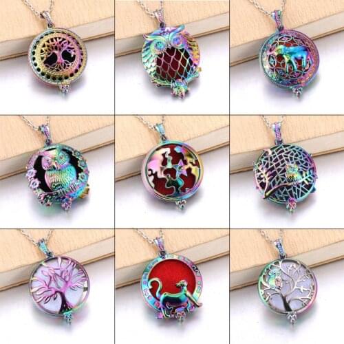 60cm Vintage Aromatherapy Perfume Essential Oils Diffuser Necklace Locket Necklace Pendant Dream Catcher Necklace
