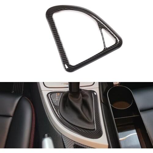 Car Styling Carbon Fiber Texture Interior Center Control Gear Shift Panel Outer Frame Cover Trim For BMW 1 Series E81 07-11