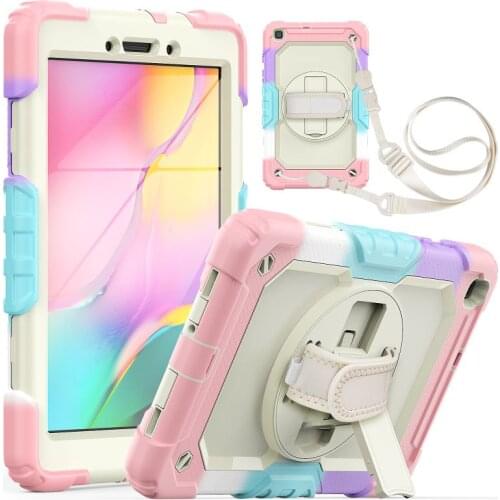 Cover for Samsung Galaxy Tab A 8.0 T290 T295 2019 Case Kids Safe Tablet Shell Foam Shockproof Stand With Shoulder Hand Strap