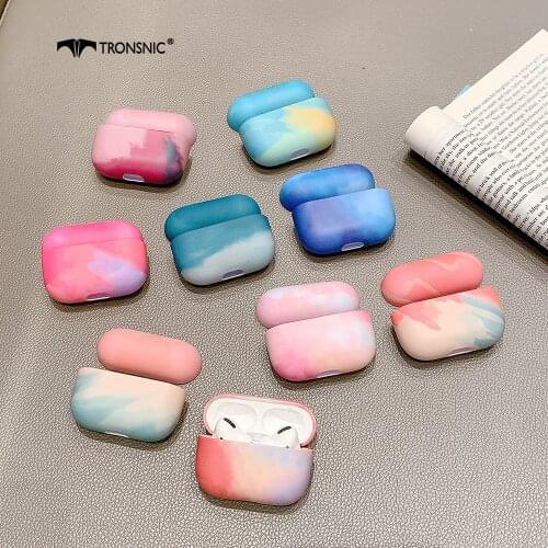 Marble Ink Painting Case for Apple Airpods pro Case Hard Cover Silicone Headphone Box for Airpod Pro Bluetooth Earphone Case Red