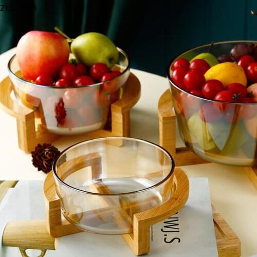 Wooden Frame Fruit Bowl Dinner Food Dishes Dessert Plate Salad Bowl Snack Dish Dining Table Salad Plate Serving Trays Cake Stand