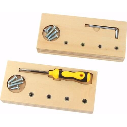 Montessori Baby Wooden Toy Screw Bolts Sets Screwdriver Educational Toy Bacis Life Skills Practical Life for Children Trainning