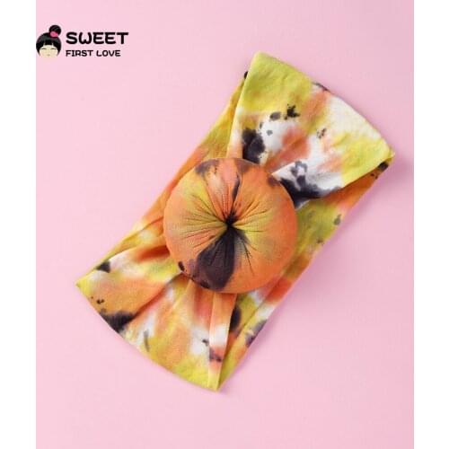 Baby Cotton Tie Dye Soft Nylon Headbands Ladies Soft Knot Hair Bands Wide Turban Headwraps Hair Accessories For Baby Girls