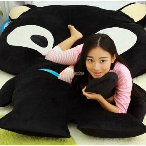 Fancytrader 220cm X 150cm Soft Cute Stuffed Biggest Black Cat Double Bed Carpet Sofa Tatami Mattress, Free Shipping FT50328