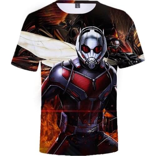 3D Printed Ant-Man Kids Short Sleeve T-shirts Fashion Summer Super Hero Men Tee Shirts Streetwear Oversized Children Clothing