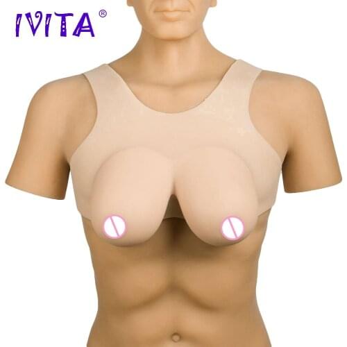 IVITA 1400g Realistic Silicone Breast Forms Fake Boobs Shemale Transgender Crossdresser Drag Queen Transvestite EE Cup Breasts