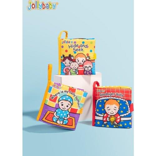 Jollybaby Funny Toy Washable HIde and Seek Baby Cloth Book Toys for Child Early Education with Crinkle Cover