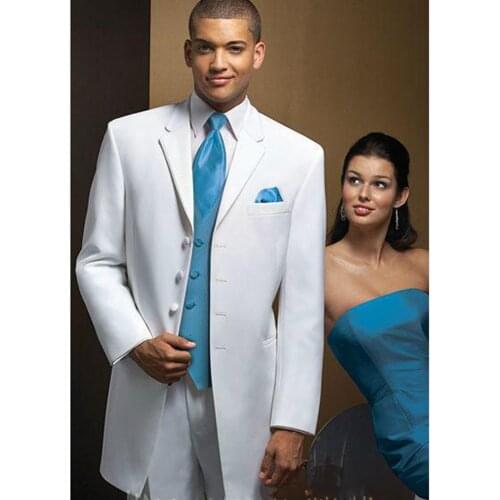 Handsome Long Coat Groom Tuxedos Notch Lapel Man Work Busienss Suit Prom Party Dress (Jacket+Pants+Vest+Tie) W:306