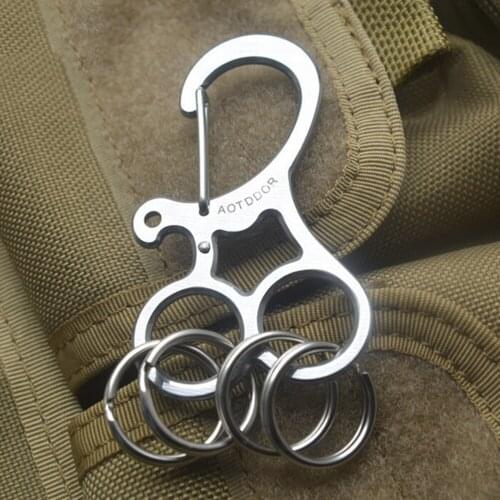 Hook Buckle EDC Hard Stainless Key Holder Organizer Clip Folder Keychain Pocket Tool Outdoor Camping Tool Set