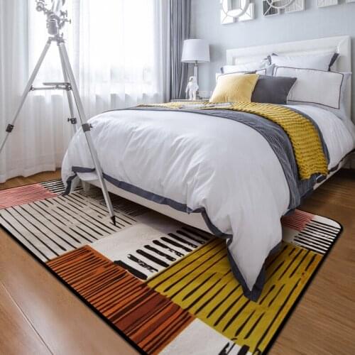Fashion Stripe Carpets For Living Room Coffee Table Warm large Area Rugs Sofa Bedroom Rectangle Floor Mat Home Decor Soft Carpet