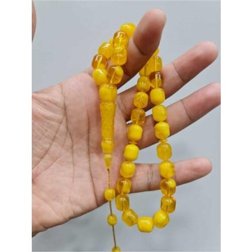 Islamic Tasbih Muslim Rosary Beads 33 Prayer Rosary For Men Bracelet For Men Accessory amber oltu amber stone Handmade Turkey