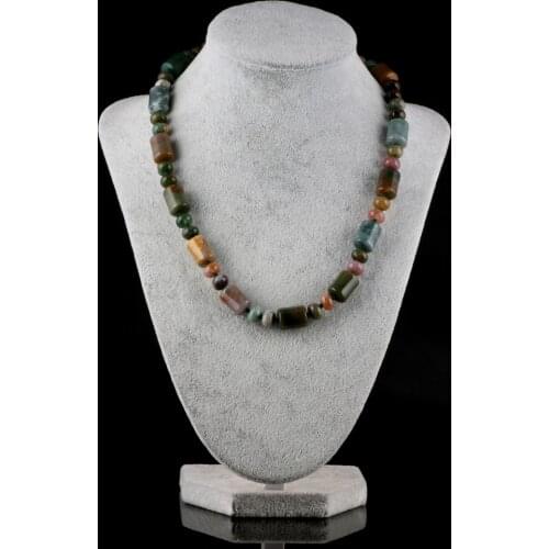 Natural Quartz Crystal Agates Tiger Eye Stone Necklace Columnar Beads Handmade DIY Fine Jewelry Making Necklace Gift Retro Style