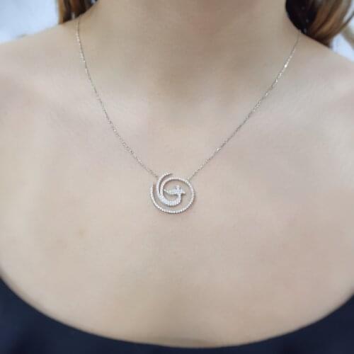 Fancy Swallow 925 Sterling Silver, Gold, Rose Plated Zircon Necklace For Women Girls Handmade Fashion Jewelry Elegant Minimalist