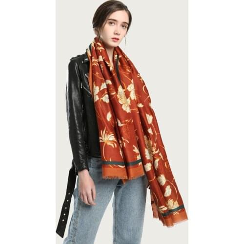 2021 New Women Large Soft Floral Shawl Stole Sunscreen Luxury Cover Wrap Office Protect Scarf