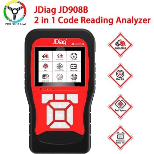 Original JDiag JD908B OBD2 Scan Tool 12V Professional 2 in 1 Code Reading Analyzer jdiag jd908b Scanner Tool