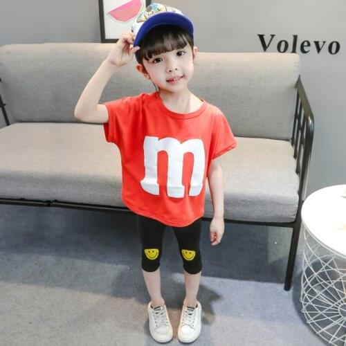 1-5 Age boy girl clothes summer sports two-piece cartoon printed short-sleeved sweater coat + half-length pants quality clothing